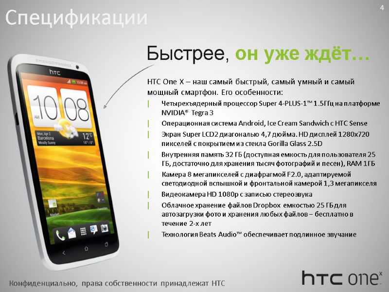 HTC One X – наш самый быстрый, самый умный и самый мощный смартфон. Его